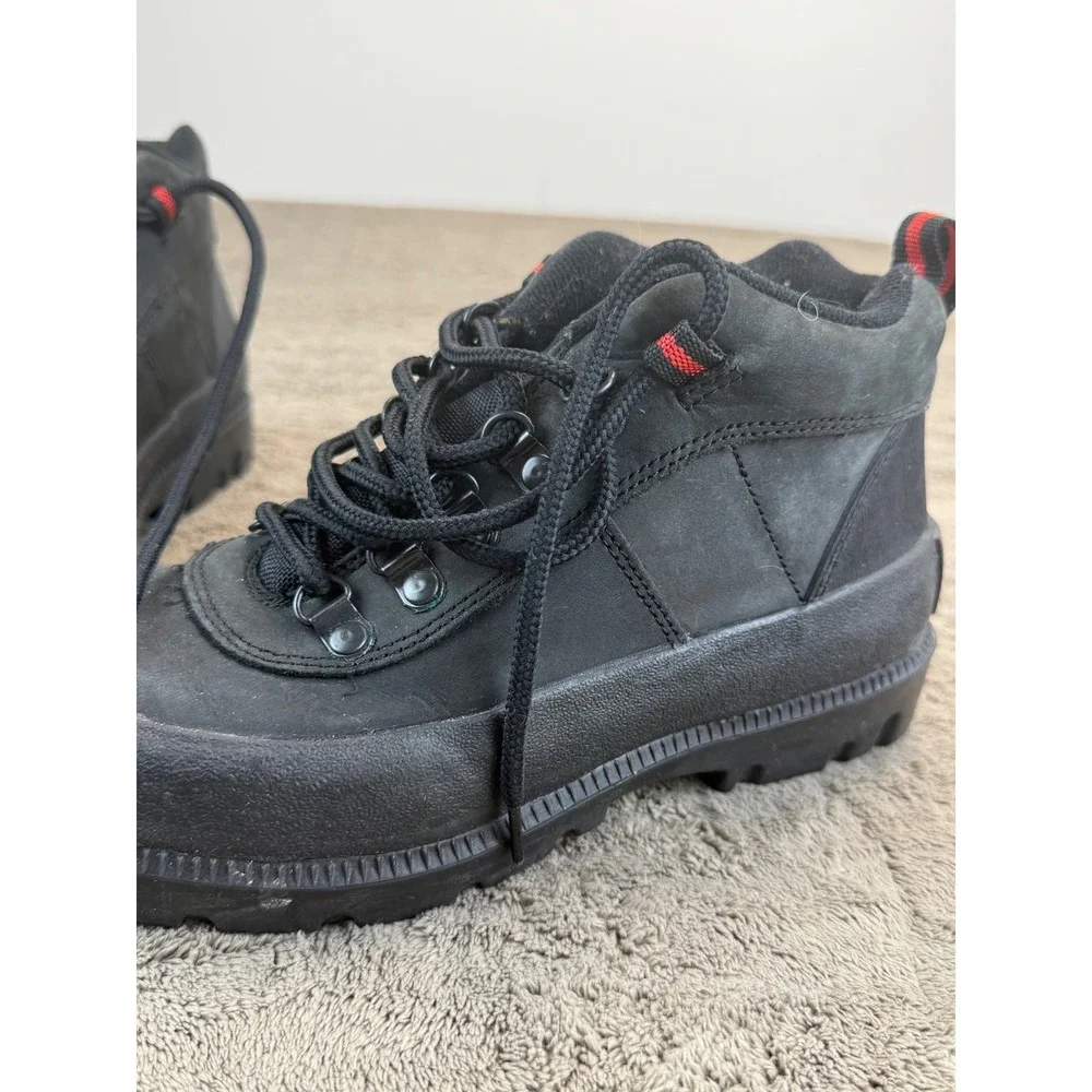 Lorena Black Leather Hiking Boots Ankle Utility Lug Sole Lace Up Mens 7M‎